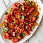 Tomato, basil and chilli crisp salad
